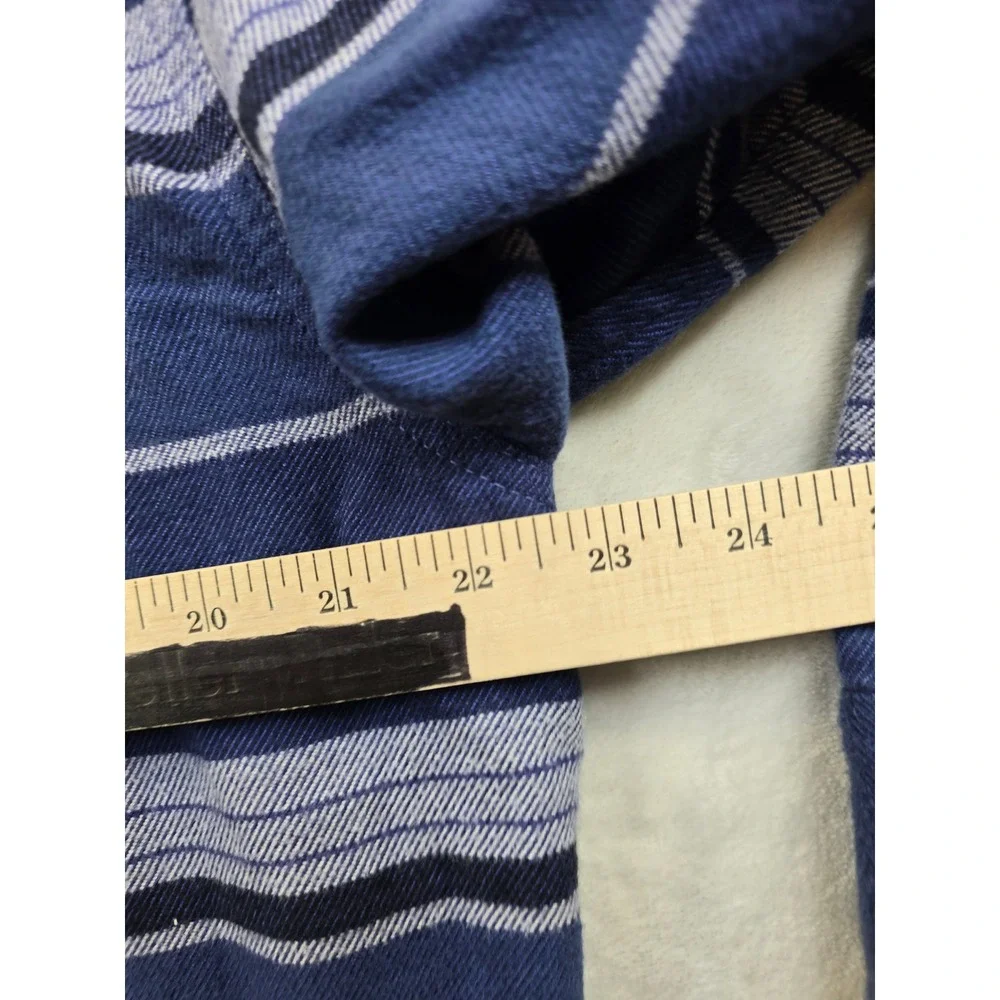 The North Face‎ Flannel Shirt Mens Large Blue Striped Cotton Lined Button Up